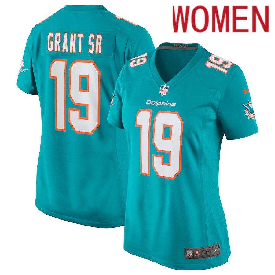 Women Miami Dolphins 19 Jakeem Grant Sr. Nike Green Team Game NFL Jersey